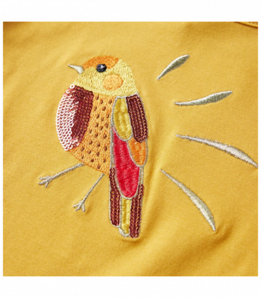 Kids' T-shirt with Long Sleeves Dark Ochre 116