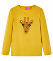 Kids' T-shirt with Long Sleeves Dark Ochre 116