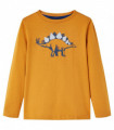 Kids' T-shirt with Long Sleeves Dark Ochre 116