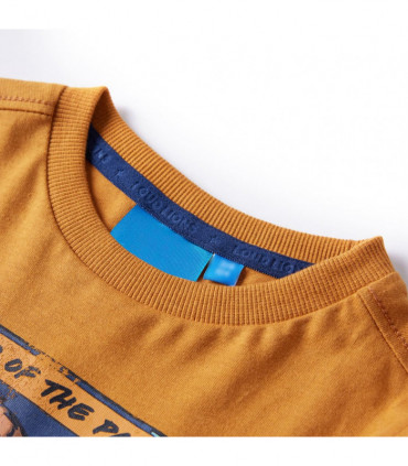 Kids' T-shirt with Long Sleeves Dark Ochre 116