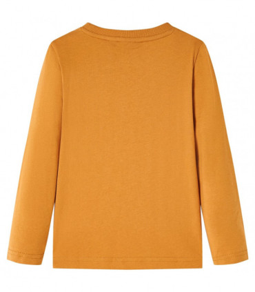 Kids' T-shirt with Long Sleeves Dark Ochre 116