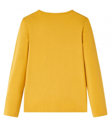 Kids' T-shirt with Long Sleeves Dark Ochre 128
