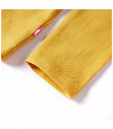 Kids' T-shirt with Long Sleeves Dark Ochre 140