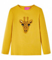 Kids' T-shirt with Long Sleeves Dark Ochre 140