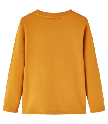Kids' T-shirt with Long Sleeves Dark Ochre 92