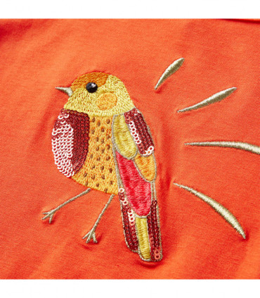 Kids' T-shirt with Long Sleeves Dark Orange 92