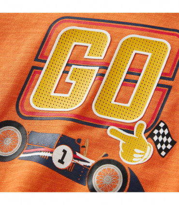 Kids' T-shirt with Long Sleeves Dark Orange 92