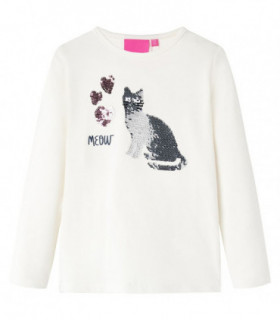 Kids' T-shirt with Long Sleeves Ecru 104