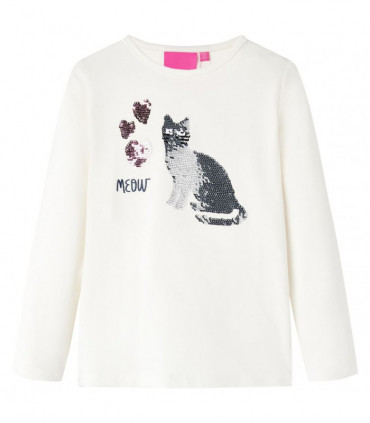 Kids' T-shirt with Long Sleeves Ecru 116