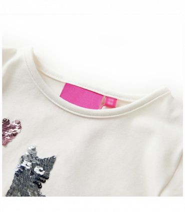 Kids' T-shirt with Long Sleeves Ecru 116