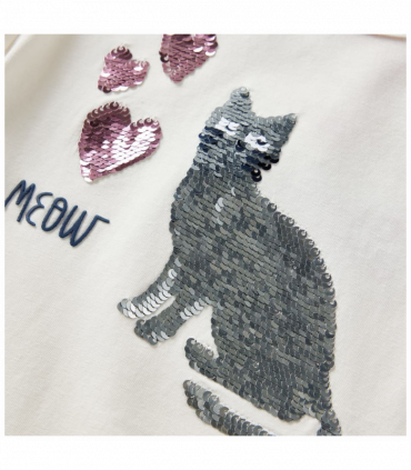 Kids' T-shirt with Long Sleeves Ecru 116