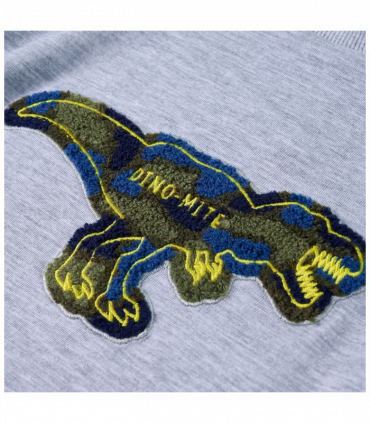 Kids' T-shirt with Long Sleeves Grey Melange 104