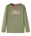 Kids' T-shirt with Long Sleeves Khaki 116