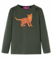 Kids' T-shirt with Long Sleeves Khaki 128