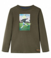 Kids' T-shirt with Long Sleeves Khaki 128