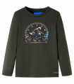 Kids' T-shirt with Long Sleeves Khaki 128