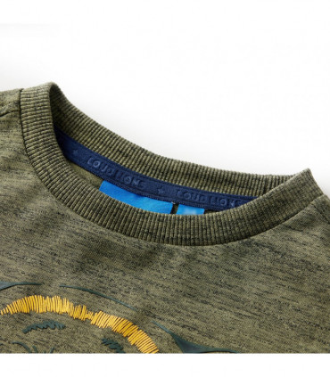 Kids' T-shirt with Long Sleeves Khaki Melange 116