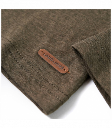 Kids' T-shirt with Long Sleeves Khaki Melange 128