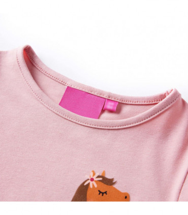 Kids' T-shirt with Long Sleeves Light Pink 128