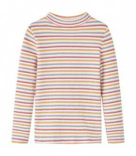 Kids' T-shirt with Long Sleeves Mock Turtleneck Ecru 116