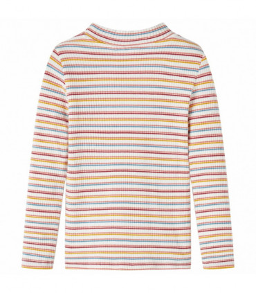 Kids' T-shirt with Long Sleeves Mock Turtleneck Ecru 116