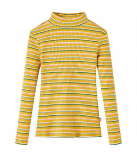 Kids' T-shirt with Long Sleeves Mock Turtleneck Ochre 128