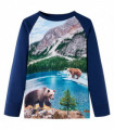 Kids' T-shirt with Long Sleeves Navy 116