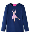 Kids' T-shirt with Long Sleeves Navy 92