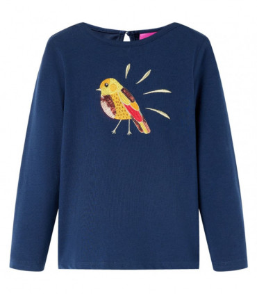 Kids' T-shirt with Long Sleeves Navy Blue 128