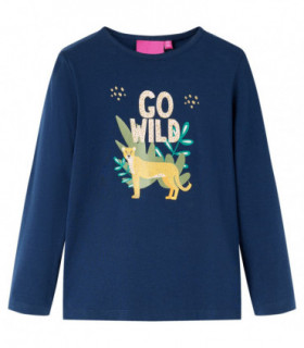 Kids' T-shirt with Long Sleeves Navy Blue 128