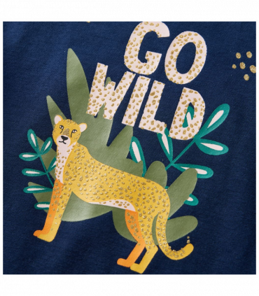 Kids' T-shirt with Long Sleeves Navy Blue 128