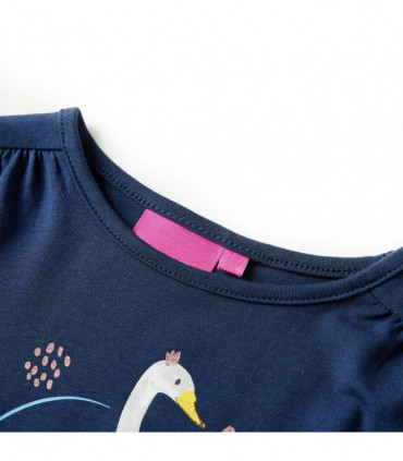 Kids' T-shirt with Long Sleeves Navy Blue 128