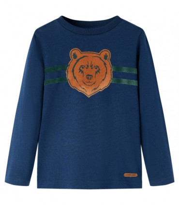 Kids' T-shirt with Long Sleeves Navy Blue 128