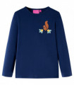 Kids' T-shirt with Long Sleeves Navy Blue 128