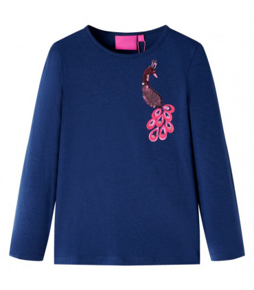 Kids' T-shirt with Long Sleeves Navy Blue 128