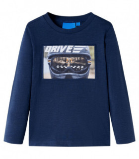 Kids' T-shirt with Long Sleeves Navy Melange 104