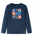 Kids' T-shirt with Long Sleeves Navy Melange 116