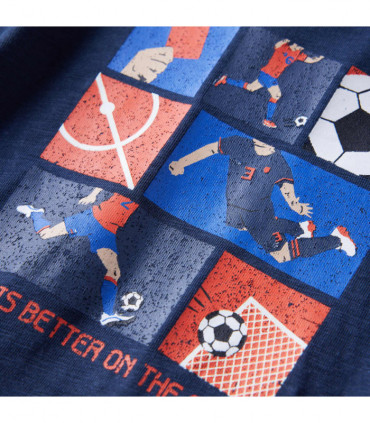 Kids' T-shirt with Long Sleeves Navy Melange 116