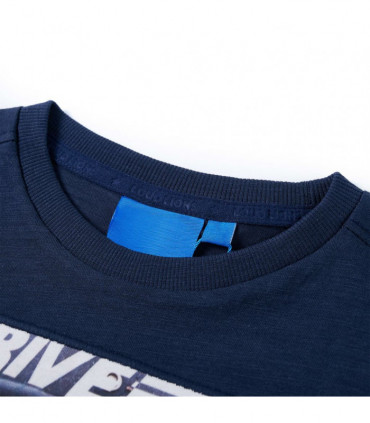 Kids' T-shirt with Long Sleeves Navy Melange 116