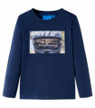 Kids' T-shirt with Long Sleeves Navy Melange 128