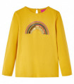 Kids' T-shirt with Long Sleeves Ochre 128