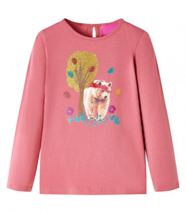 Kids' T-shirt with Long Sleeves Old Pink 140