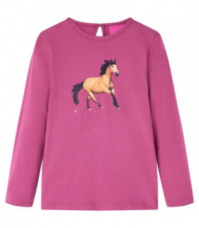 Kids' T-shirt with Long Sleeves Raspberry 92