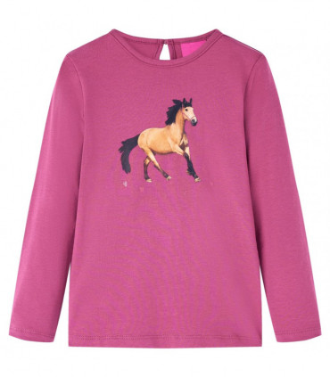 Kids' T-shirt with Long Sleeves Raspberry 92