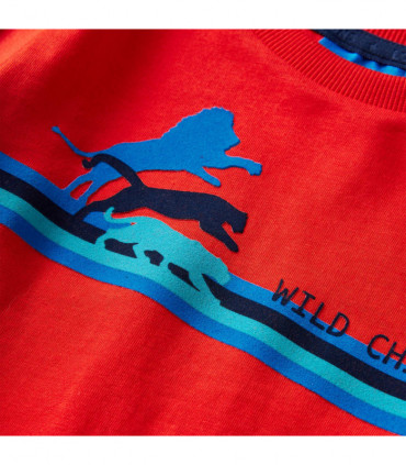 Kids' T-shirt with Long Sleeves Red 104