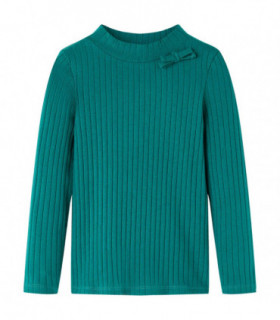 Kids' T-shirt with Long Sleeves Rib-knit Dark Green 104