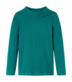 Kids' T-shirt with Long Sleeves Rib-knit Dark Green 104