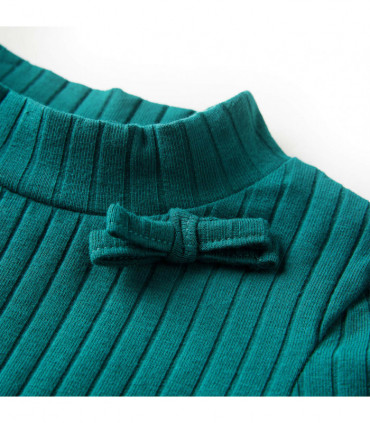 Kids' T-shirt with Long Sleeves Rib-knit Dark Green 104