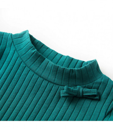 Kids' T-shirt with Long Sleeves Rib-knit Dark Green 116