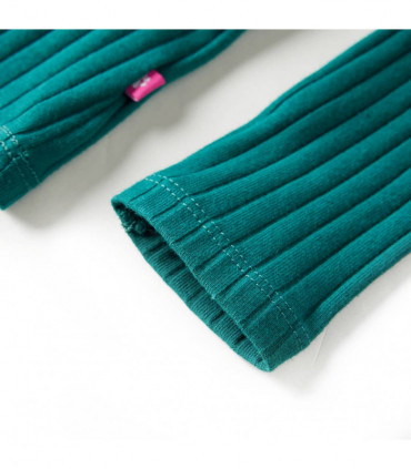 Kids' T-shirt with Long Sleeves Rib-knit Dark Green 116